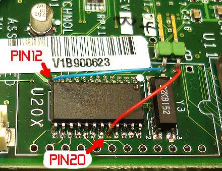 battery connects to pins 12 and 20